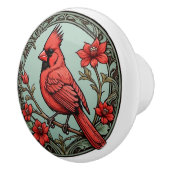 Art Nouveau kardinaal Keramische Knop (Rechts)