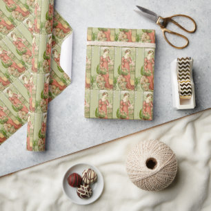 Art Nouveau-kas dame elegant in vintage stijl Cadeaupapier