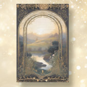 Art Nouveau Kasteel Meer Zwart n Goud Ephemera 1A Tissuepapier