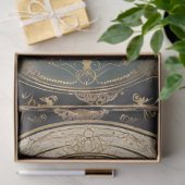 Art Nouveau Kasteel Meer Zwart n Goud Ephemera 1A Tissuepapier (Geschenk)