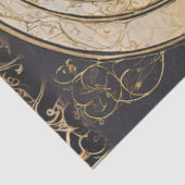 Art Nouveau Kasteel Meer Zwart n Goud Ephemera 1A Tissuepapier (Detail)