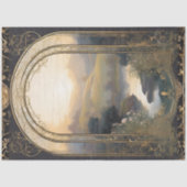 Art Nouveau Kasteel Meer Zwart n Goud Ephemera 1A Tissuepapier (Voorkant)