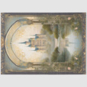 Art Nouveau Kasteel Rococo Navy n Gold Ephemera 4 Tissuepapier (Voorkant)