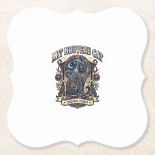 Art Nouveau Kat Kat Art Nouveau Vintage Vector Kun Kartonnen Onderzetters