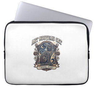 Art Nouveau Kat Kat Art Nouveau Vintage Vector Kun Laptop Sleeve