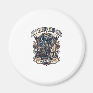 Art Nouveau Kat Kat Art Nouveau Vintage Vector Kun Magneet