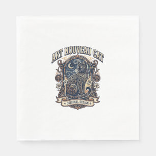 Art Nouveau Kat Kat Art Nouveau Vintage Vector Kun Servet