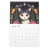 art nouveau katten i kalender (Feb 2027)