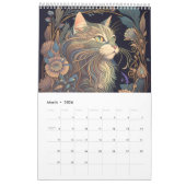 art nouveau katten i kalender (Mar 2026)