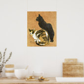  Art Nouveau Katten Paar, Zwart & Calico Poster (Keuken)