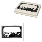 Art Nouveau katten Rubberstempel (Gestempeld)