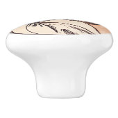 Art Nouveau Keramische Knop (Zijkant)