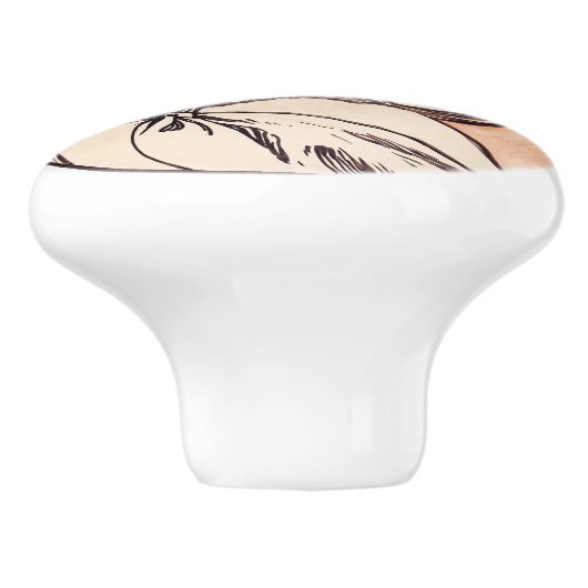 Art Nouveau Keramische Knop (Zijkant)