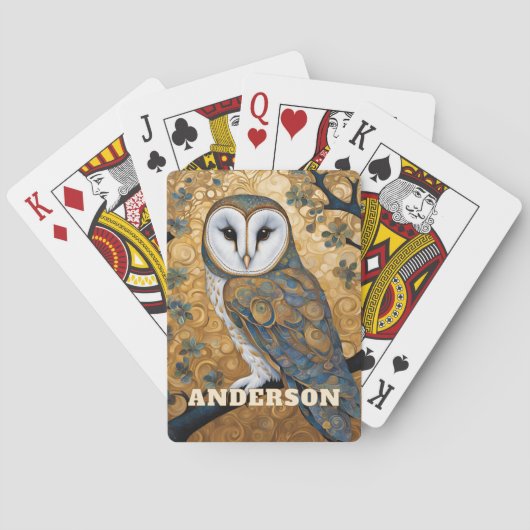 Art Nouveau Kerkuil Pokerkaarten (Achterkant)
