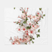 Art Nouveau Kersenbloesems met Ivy Fleece Deken (Voorkant (Horizontaal))
