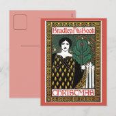  art nouveau kerstboekomslag feestdagenkaart (Voorkant / Achterkant)