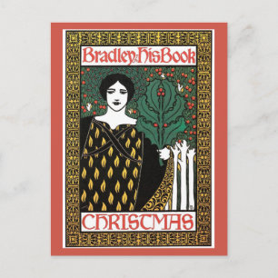  art nouveau kerstboekomslag feestdagenkaart