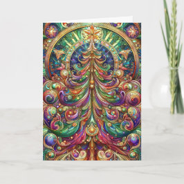 Art Nouveau kerstboom Kaart