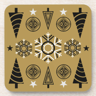 Art Nouveau kerstdecoratie Bier Onderzetter