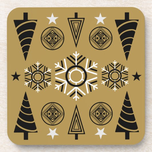 Art Nouveau kerstdecoratie Bier Onderzetter (Voorkant)