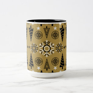 Art Nouveau kerstdecoratie Tweekleurige Koffiemok
