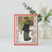 art nouveau kerstmagazine feestdagenkaart (Staand voorkant)