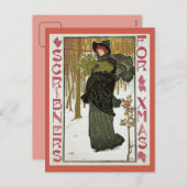art nouveau kerstmagazine feestdagenkaart (Voorkant / Achterkant)