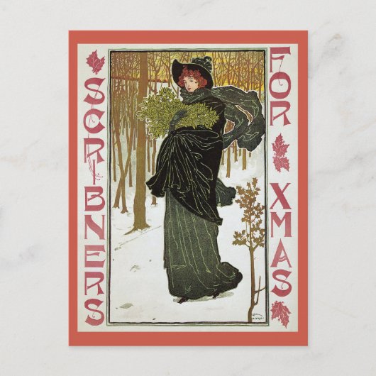 art nouveau kerstmagazine feestdagenkaart (Voorkant)