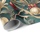 Art Nouveau Kerstmis | Inpakpapier (Rol Hoek)
