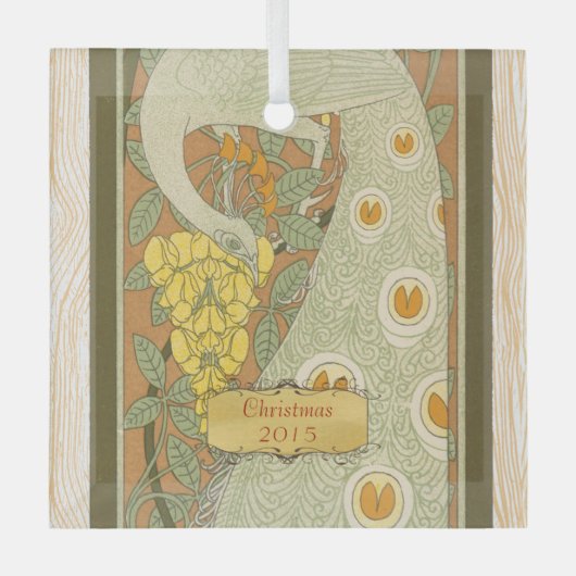 Art Nouveau  kerstvakanties Glas Ornament (Voorkant)