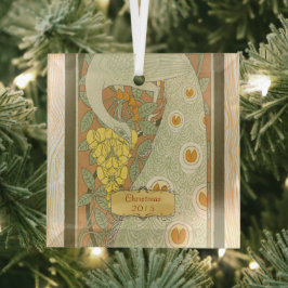 Art Nouveau  kerstvakanties Glas Ornament