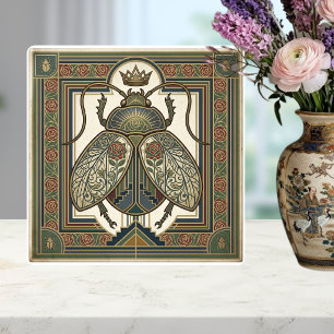 Art Nouveau Kever Kroon Juwelen Ontwerp Tegeltje
