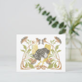 Art Nouveau kippen Briefkaart (Staand voorkant)