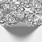 Art nouveau klaproos bloemenzwart wit elegant cadeaupapier (Hoek)