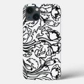 Art nouveau klaproos bloemenzwart wit elegant Case-Mate iPhone case (Achterkant)