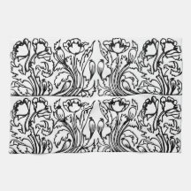 Art nouveau klaproos bloemenzwart wit elegant