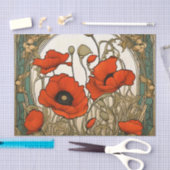Art Nouveau Klaprozen Bloemen Tissuepapier (Craft)