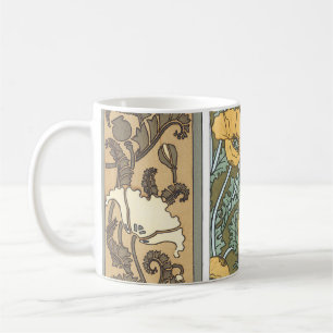 Art Nouveau-klaprozen in vintage bloemstijl Koffiemok