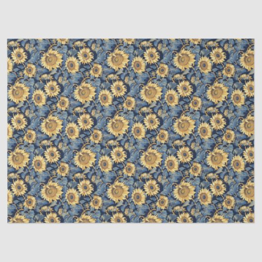 Art Nouveau Kleine Zonnebloemen – 10 lb, 17 "x23" Tissuepapier (Voorkant)