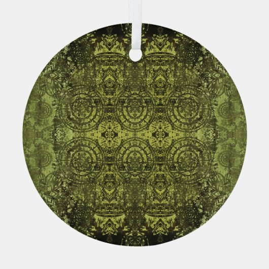 Art Nouveau: kleurrijk  Ornament. Glas Ornament (Achterkant)