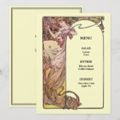  Art Nouveau Kleurrijke Bruiloft Menu (Voorkant / Achterkant)