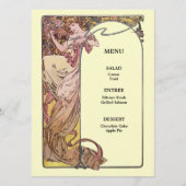 Art Nouveau Kleurrijke Bruiloft Menu (Voorkant)