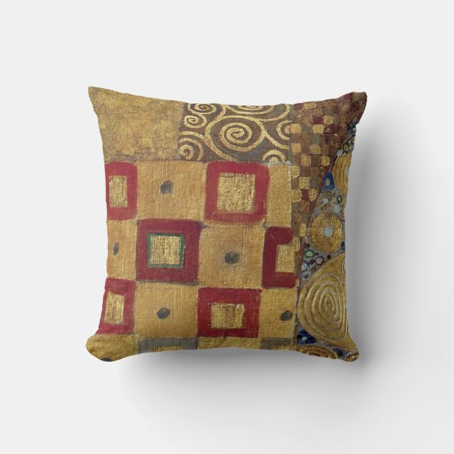 Art Nouveau Klimt - Gold, Red, Old Gold, Silver Kussen (Voorkant)