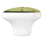 Art nouveau klok chocolade bedrijf advertentie keramische knop (Zijkant)