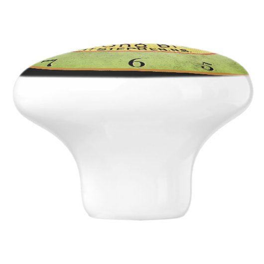 Art nouveau klok chocolade bedrijf advertentie keramische knop (Zijkant)