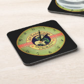 Art nouveau klok reclame lelie chocolade co. bier onderzetter (Linkerzijde)