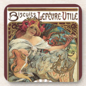  art nouveau, koekjes van Alphonse Mucha Bier Onderzetter (Voorkant)