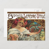 art nouveau, koekjes van Alphonse Mucha Briefkaart (Voorkant / Achterkant)