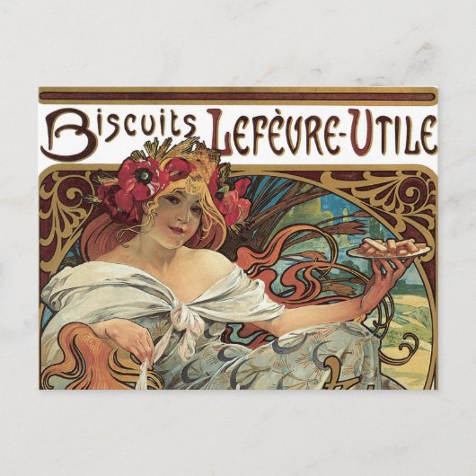 art nouveau, koekjes van Alphonse Mucha Briefkaart (Voorkant)