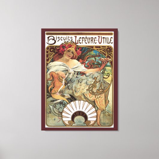 art nouveau, koekjes van Alphonse Mucha Canvas Afdruk (Voorkant)